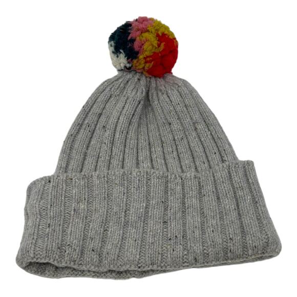 Madewell Multicolor Pom Beanie Gray One Size - Picture 2 of 7